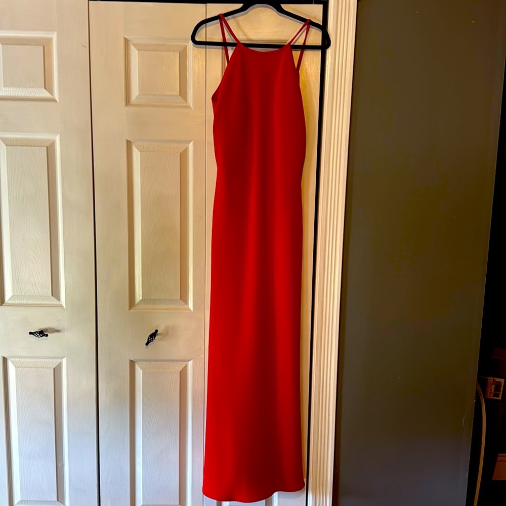 Beautiful vibrant red Calvin Klein formal dress.